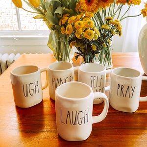 Large Rae Dunn Coffee Mugs - Set of 5